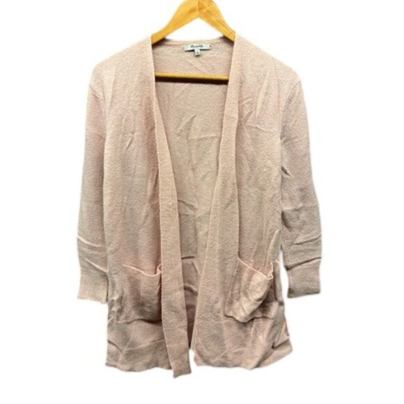 Madewell Open Front Knit Cardigan Sweater Womens XS Pink Long Sleeve‎ Pockets - Picture 1 of 10